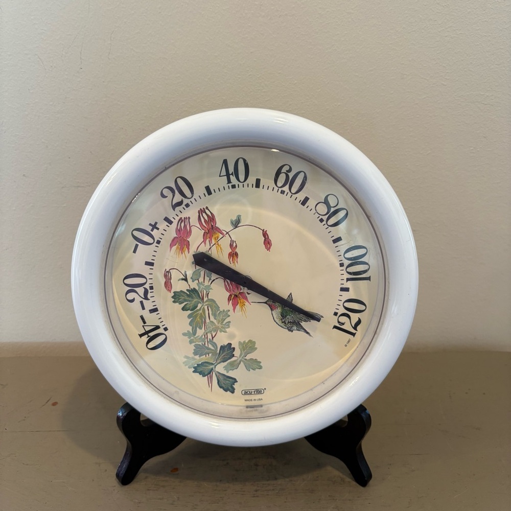VTG 1997 Acurite Analog Outdoor Thermometer With Hummingbird Design